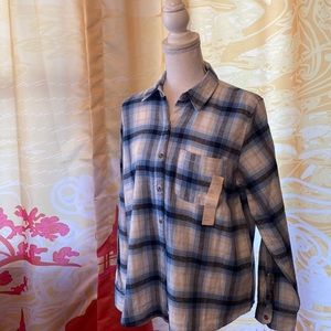 UNIVERSAL THREAD GOODS LIGHT BLUE FLANNEL LADIES SMALL